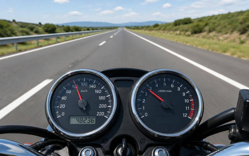 Painel de moto mostrando o hodômetro