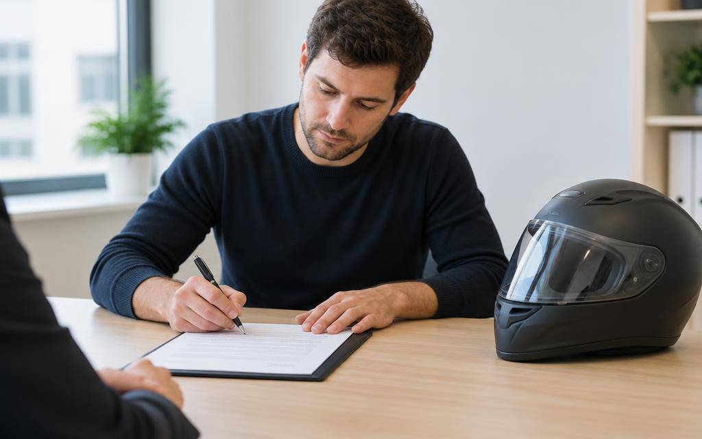 Chave de moto sendo entregue a um cliente