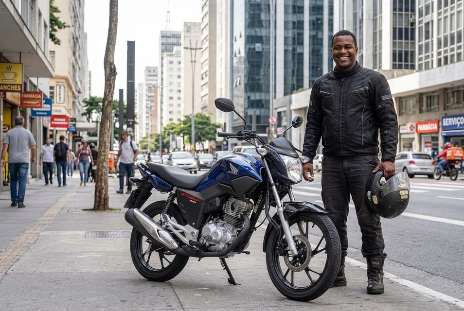 Motoboy com Honda CG Start 160 0km