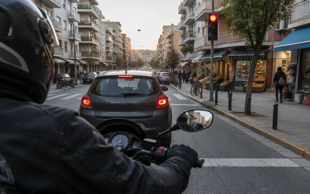 Moto em via urbana de Osasco durante o dia